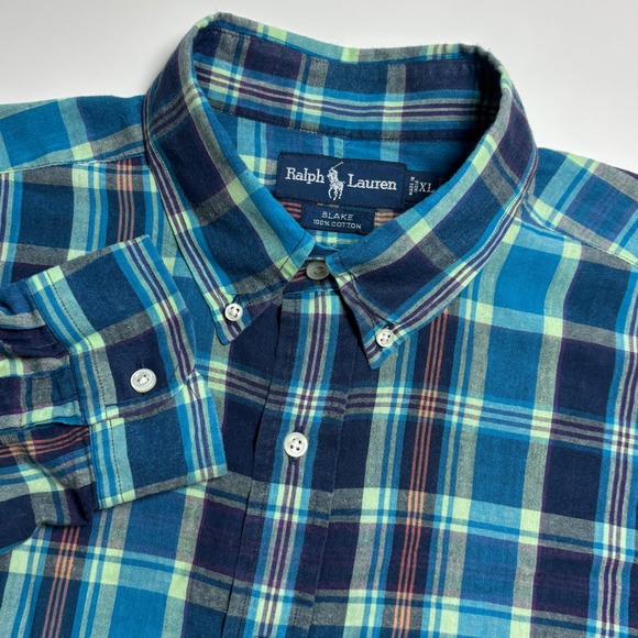 Ralph Lauren Other - Ralph Lauren Blake Blue Plaid Mens XL Long Sleeve Button Down‎ Shirt Casual
